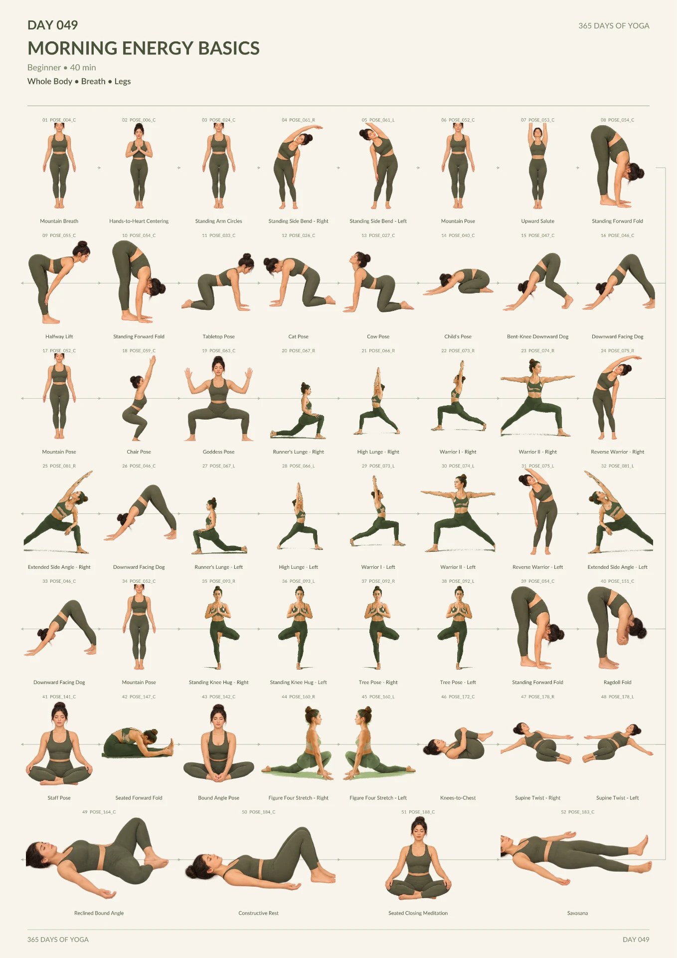 Day 49 — Morning Energy Basics yoga sequence page