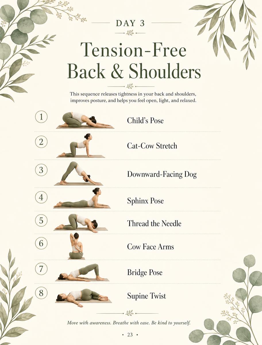 Day 3 — Tension-free back and shoulders yoga sequence page